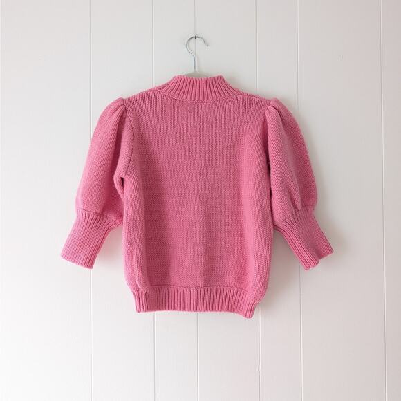 Little Moon Aritzia Gimlet Pink 100% Wool Crew Neck Knit Sweater, size S - Picture 2 of 7